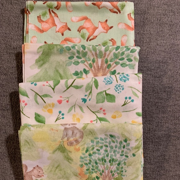 4 Spring Fat Quarters Cotton 18”x21” New
